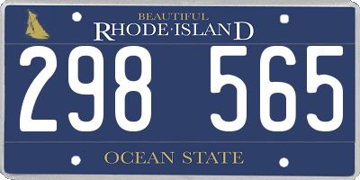 RI license plate 298565