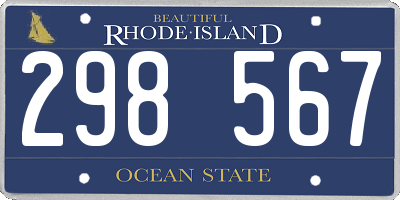 RI license plate 298567