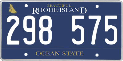 RI license plate 298575