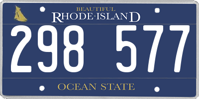 RI license plate 298577
