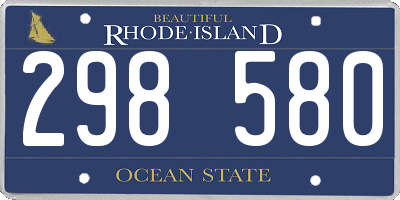 RI license plate 298580