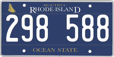 RI license plate 298588