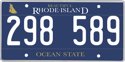 RI license plate 298589