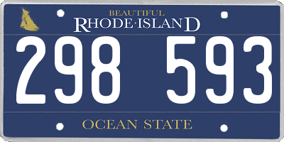 RI license plate 298593
