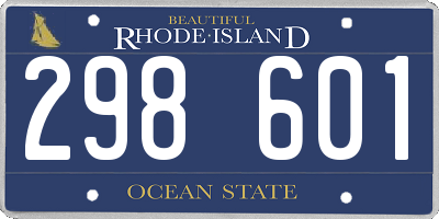 RI license plate 298601