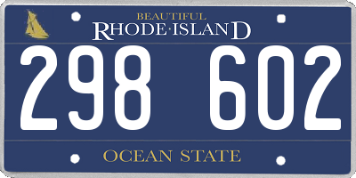 RI license plate 298602
