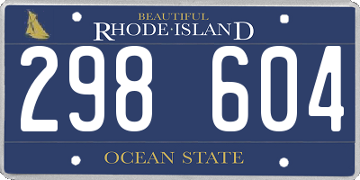 RI license plate 298604