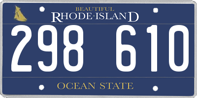 RI license plate 298610
