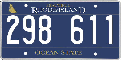 RI license plate 298611
