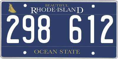 RI license plate 298612