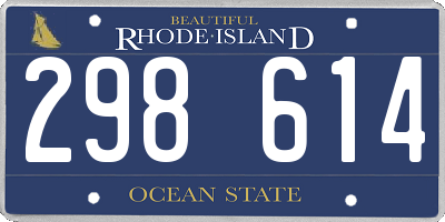 RI license plate 298614