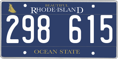RI license plate 298615