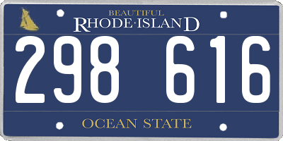RI license plate 298616