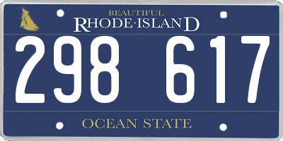RI license plate 298617