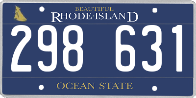 RI license plate 298631