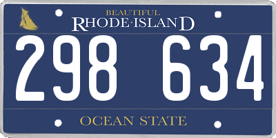 RI license plate 298634