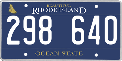 RI license plate 298640