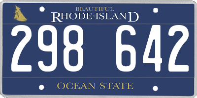 RI license plate 298642