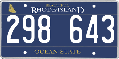 RI license plate 298643