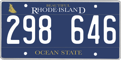 RI license plate 298646