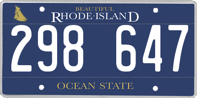 RI license plate 298647