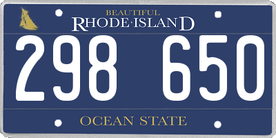 RI license plate 298650