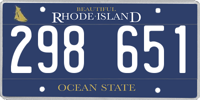 RI license plate 298651