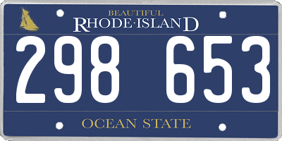 RI license plate 298653