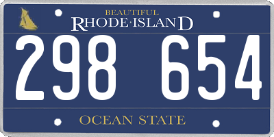 RI license plate 298654
