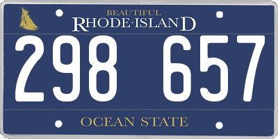 RI license plate 298657