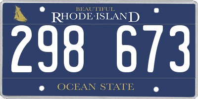 RI license plate 298673
