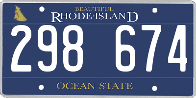RI license plate 298674