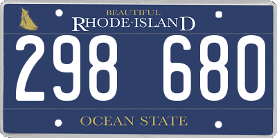RI license plate 298680