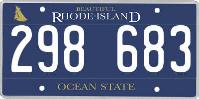 RI license plate 298683