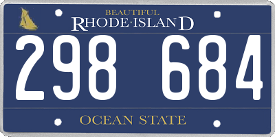 RI license plate 298684