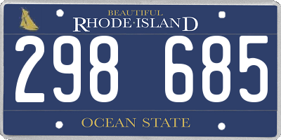 RI license plate 298685