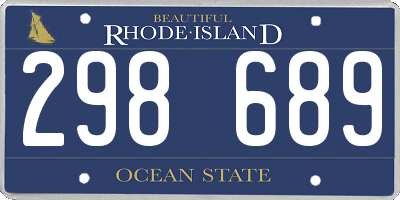 RI license plate 298689