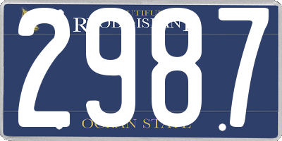 RI license plate 2987