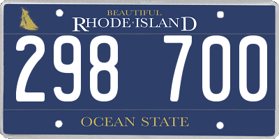 RI license plate 298700