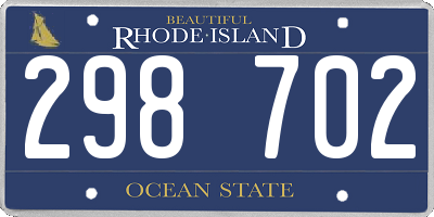 RI license plate 298702