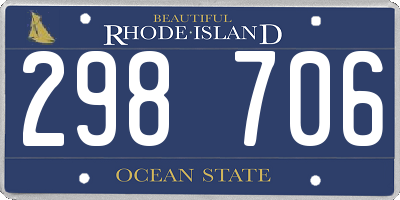 RI license plate 298706
