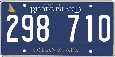 RI license plate 298710