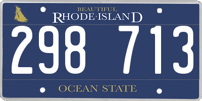 RI license plate 298713