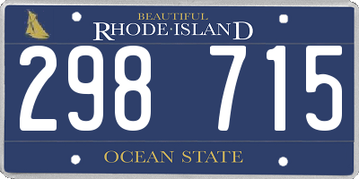 RI license plate 298715