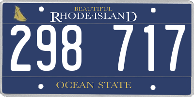 RI license plate 298717