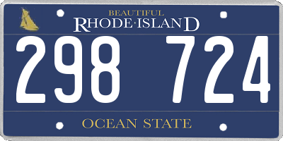 RI license plate 298724