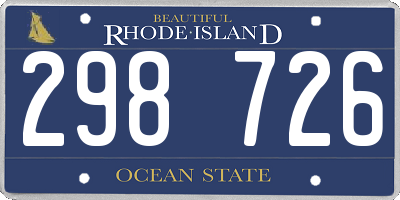 RI license plate 298726