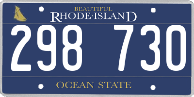 RI license plate 298730