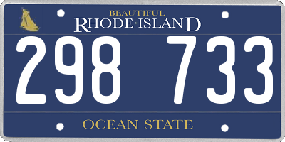 RI license plate 298733
