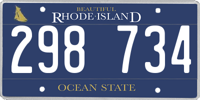 RI license plate 298734
